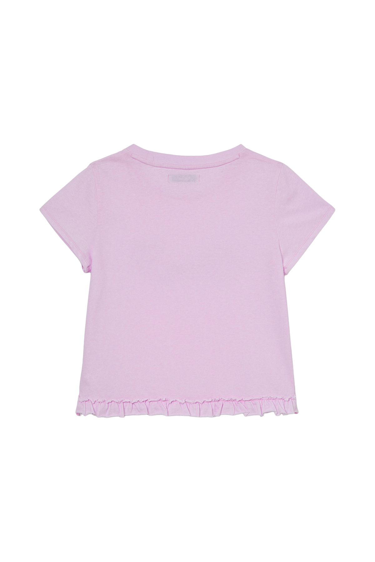다이닛(DEINET) RUFFLE WASHED T-SHIRT IN PINK