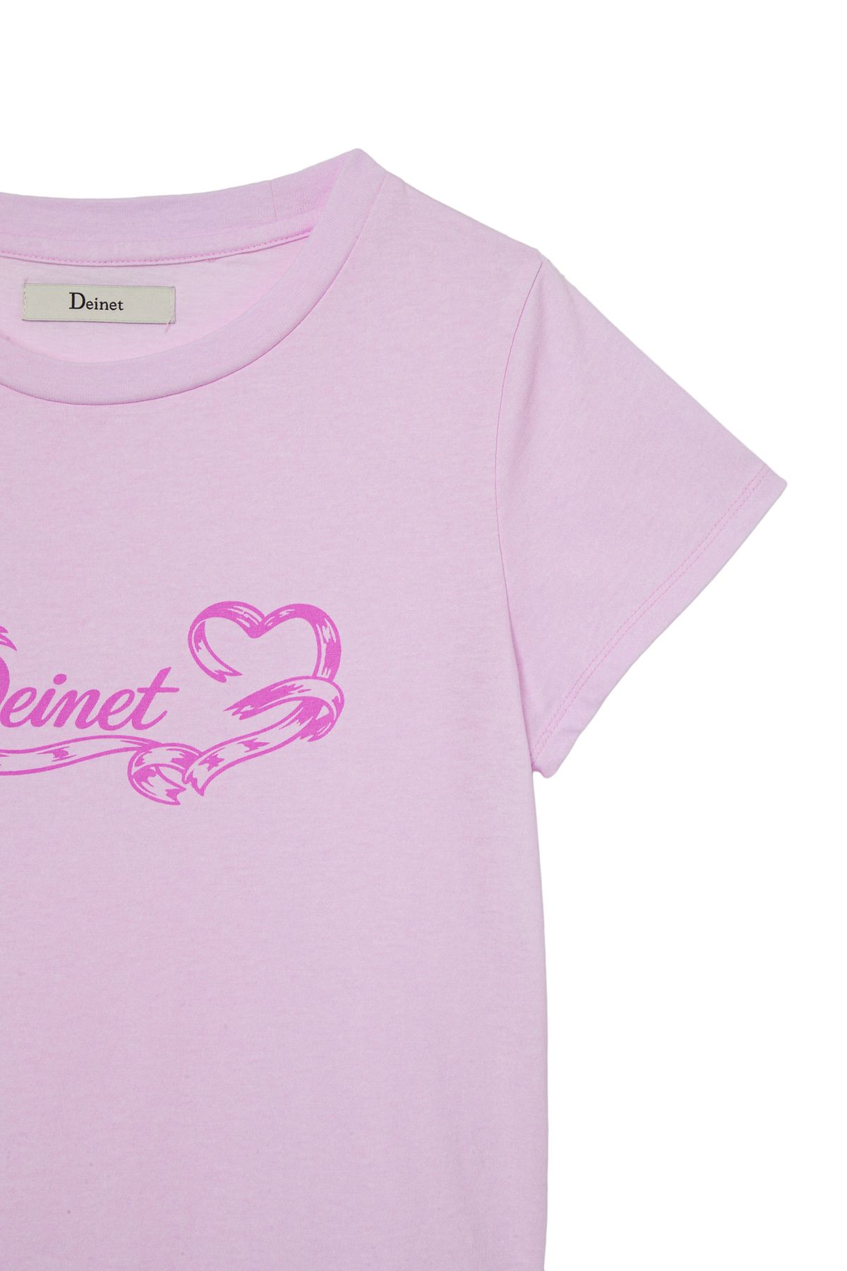 다이닛(DEINET) RUFFLE WASHED T-SHIRT IN PINK