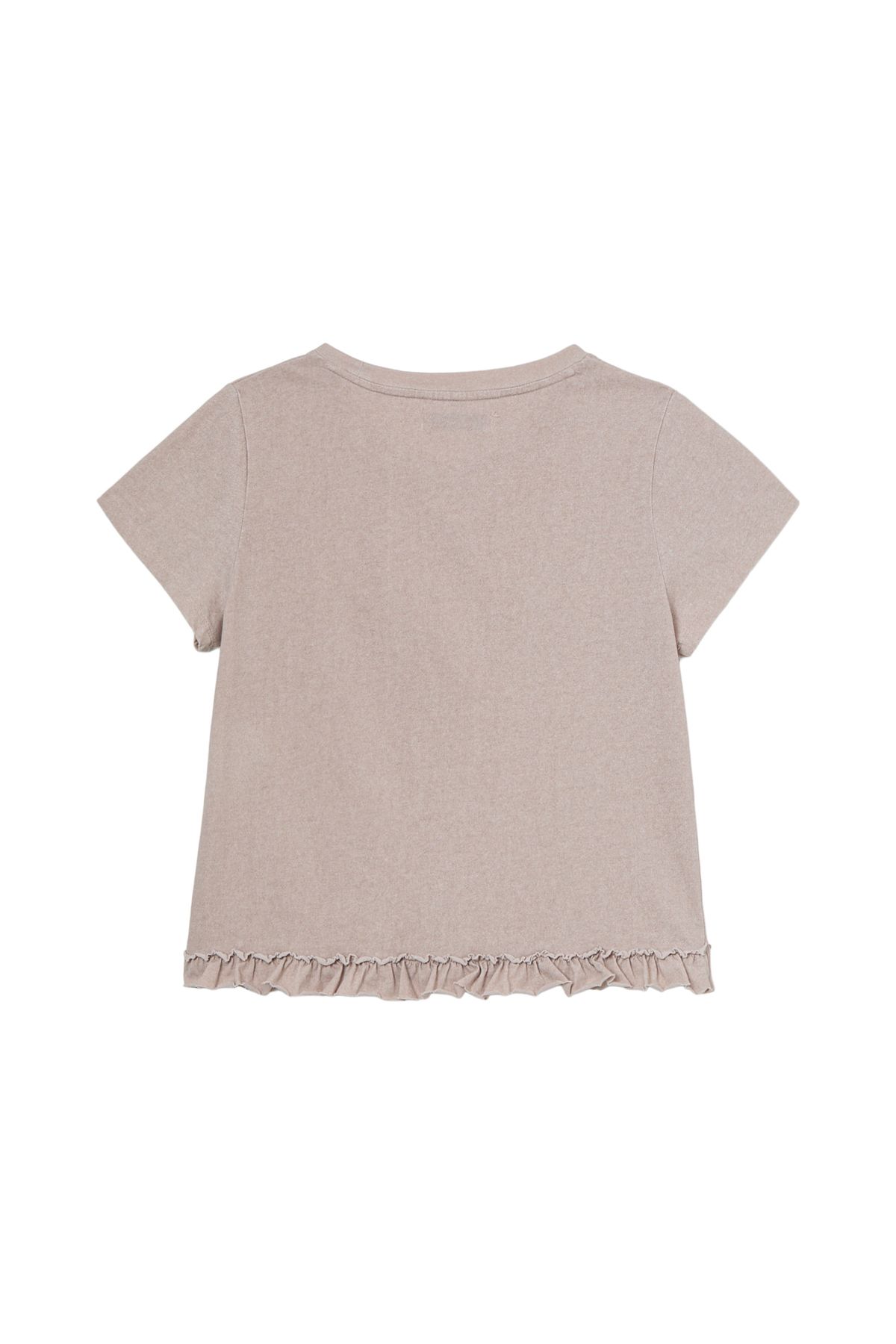 다이닛(DEINET) RUFFLE WASHED T-SHIRT IN BEIGE