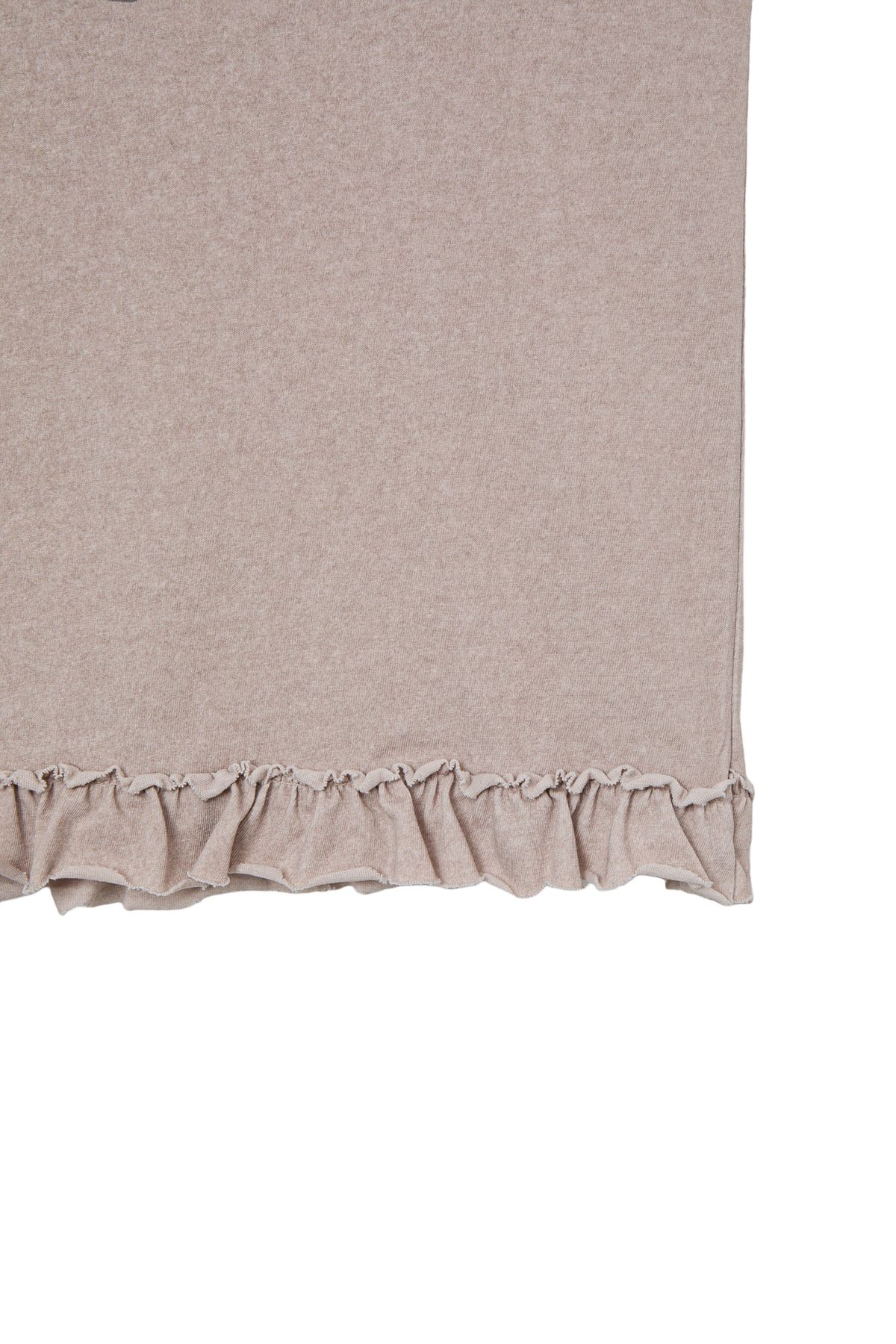 다이닛(DEINET) RUFFLE WASHED T-SHIRT IN BEIGE