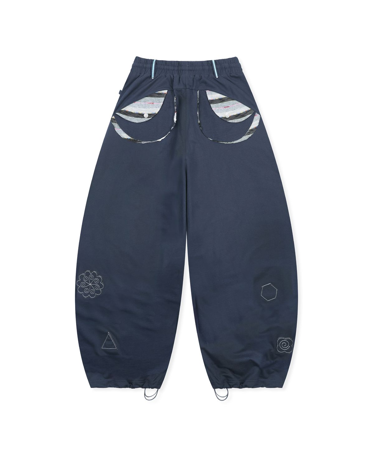 루나키후(RuNaKi'Hu') WXP095 하나우타 아플리케 스웻 벌룬팬츠 (NAVY)