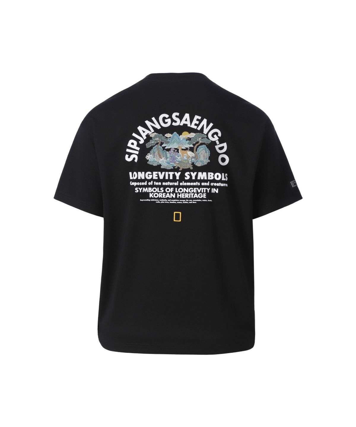 내셔널지오그래픽(NATIONALGEOGRAPHIC) [K-HERITAGE] 십장생도 세미오버핏 그래픽 티셔츠 BLACK N262UTS633