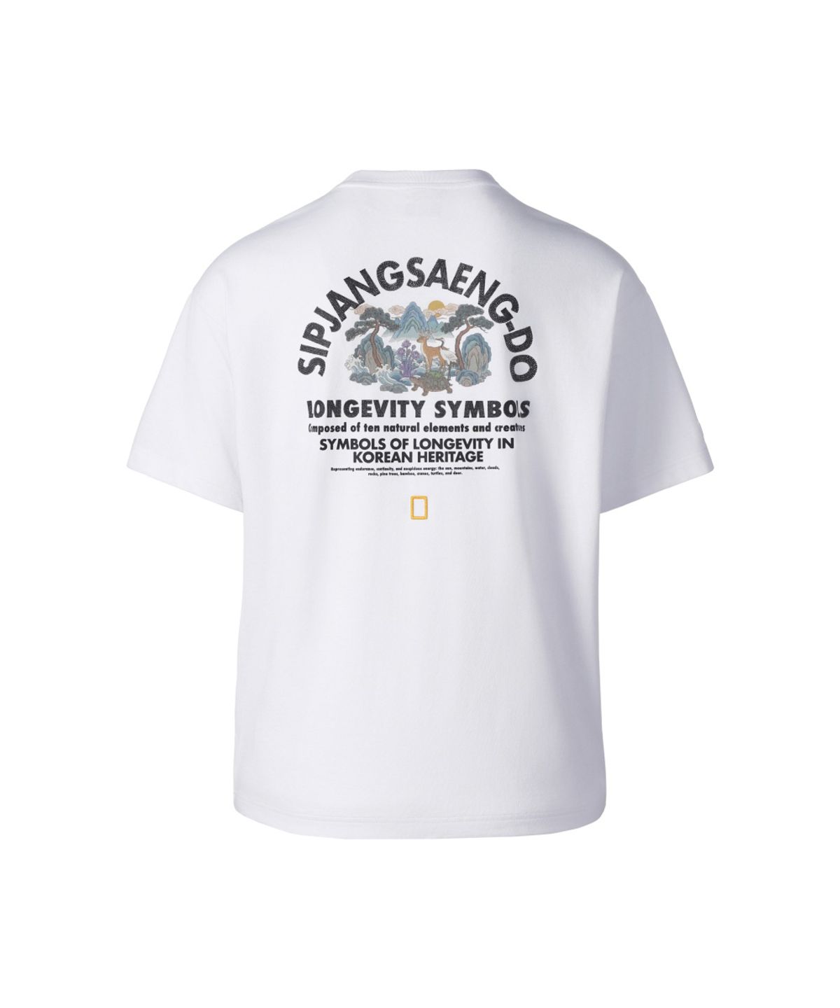내셔널지오그래픽(NATIONALGEOGRAPHIC) [K-HERITAGE] 십장생도 세미오버핏 그래픽 티셔츠 WHITE N262UTS633