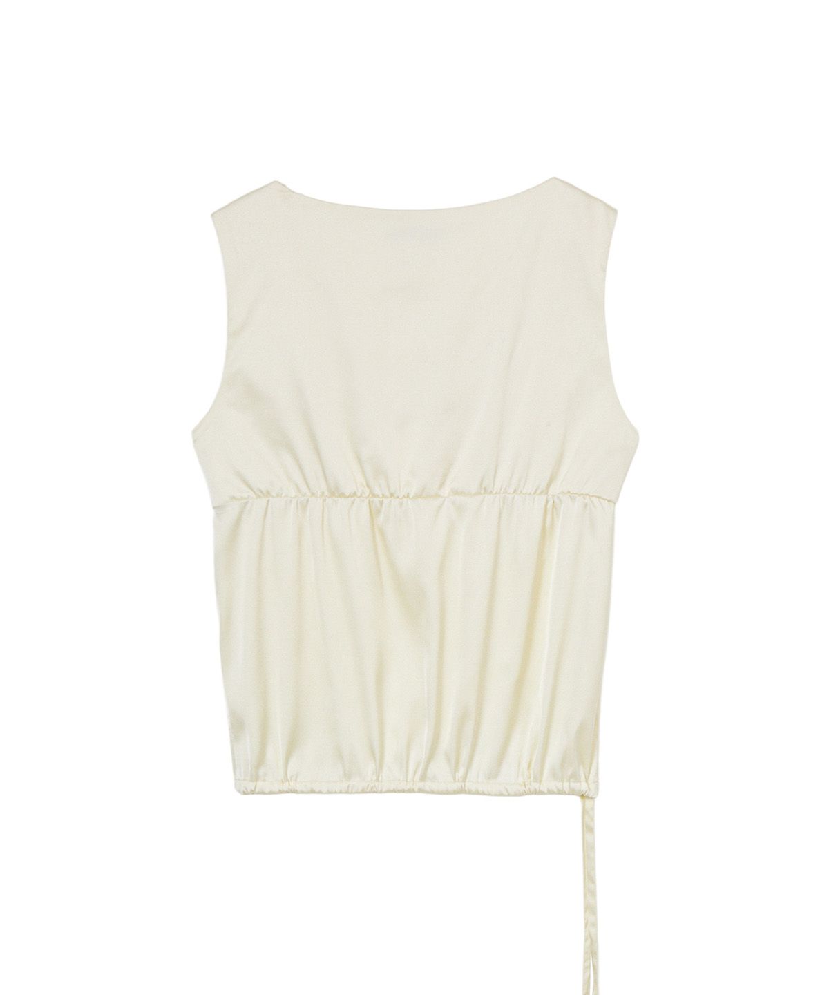 다이닛(DEINET) SATIN SHIRRING SLEEVELESS IN IVORY