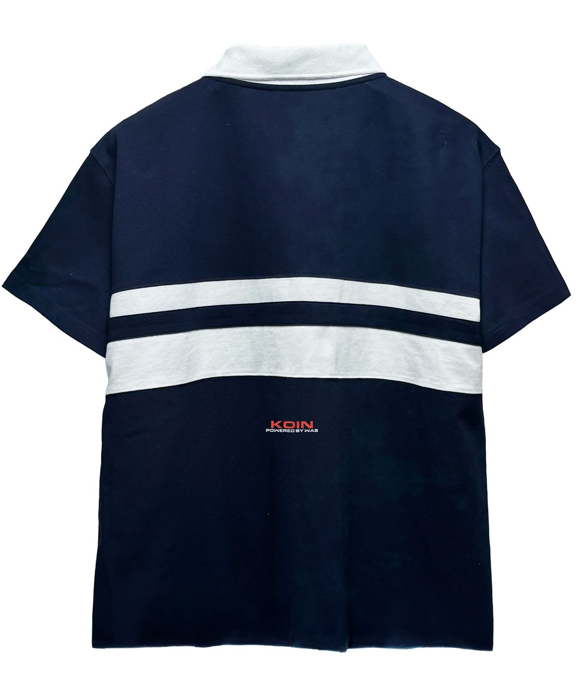 워즈(WAS) [KOIN SEOUL X WAS] 럭비 더블 스트라이프 카라 티셔츠 (NAVY)