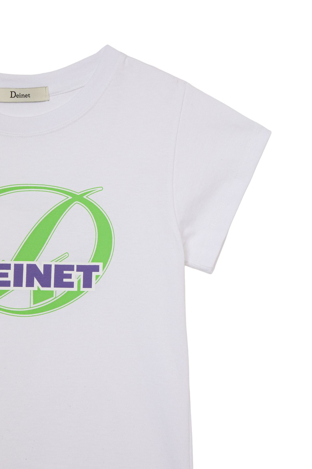 다이닛(DEINET) SIGNATURE LOGO SLIM T-SHIRT IN WHITE