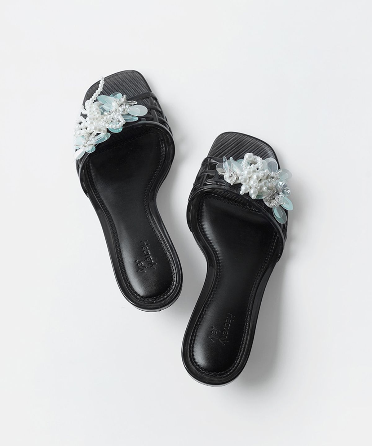 헤븐리젤리(HEAVENLY JELLY) [@kyungwanxon SET] Classic Mule Clear Black