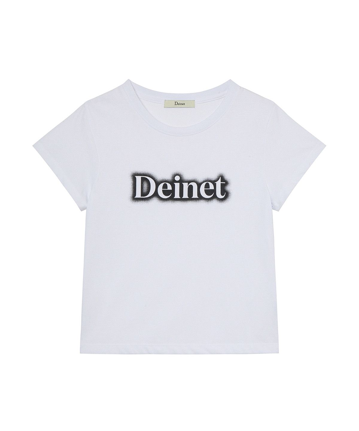 다이닛(DEINET) SPRAY LOGO PIGMENT T-SHIRT IN WHITE