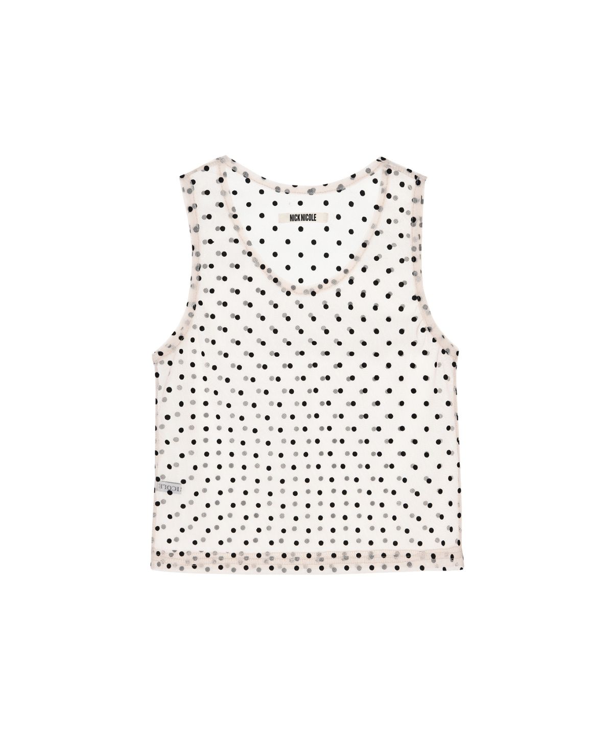 닉앤니콜(NICK&NICOLE) DOTS SHEER SLEEVELESS TOP_BEIGE