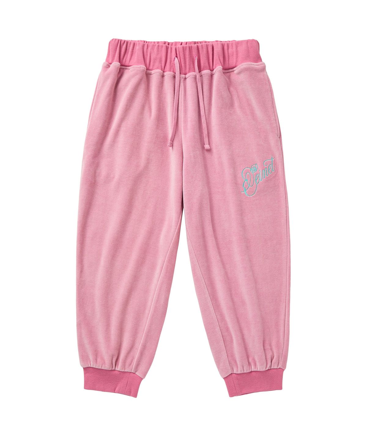 다이닛(DEINET) ROSE TYPO CAPRI JOGGER PANTS IN PINK
