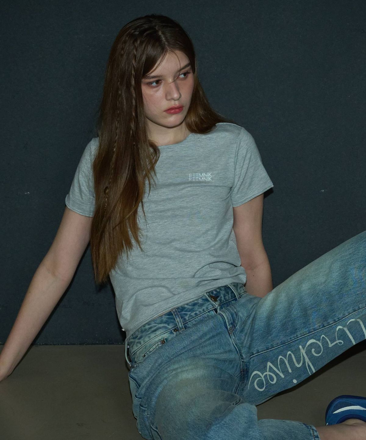 림닉(REEMNIK) MUTE BLANK SHORT-SLEEVED T-SHIRT [MELANGE GRAY]