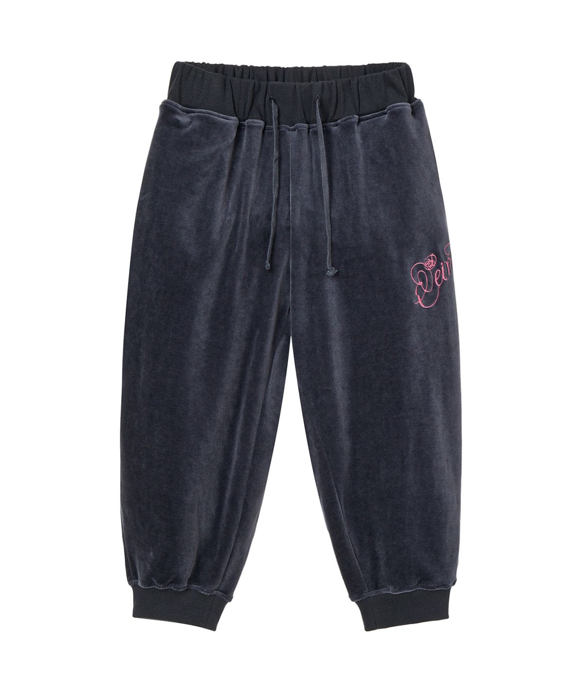 다이닛(DEINET) ROSE TYPO CAPRI JOGGER PANTS IN CHARCOAL