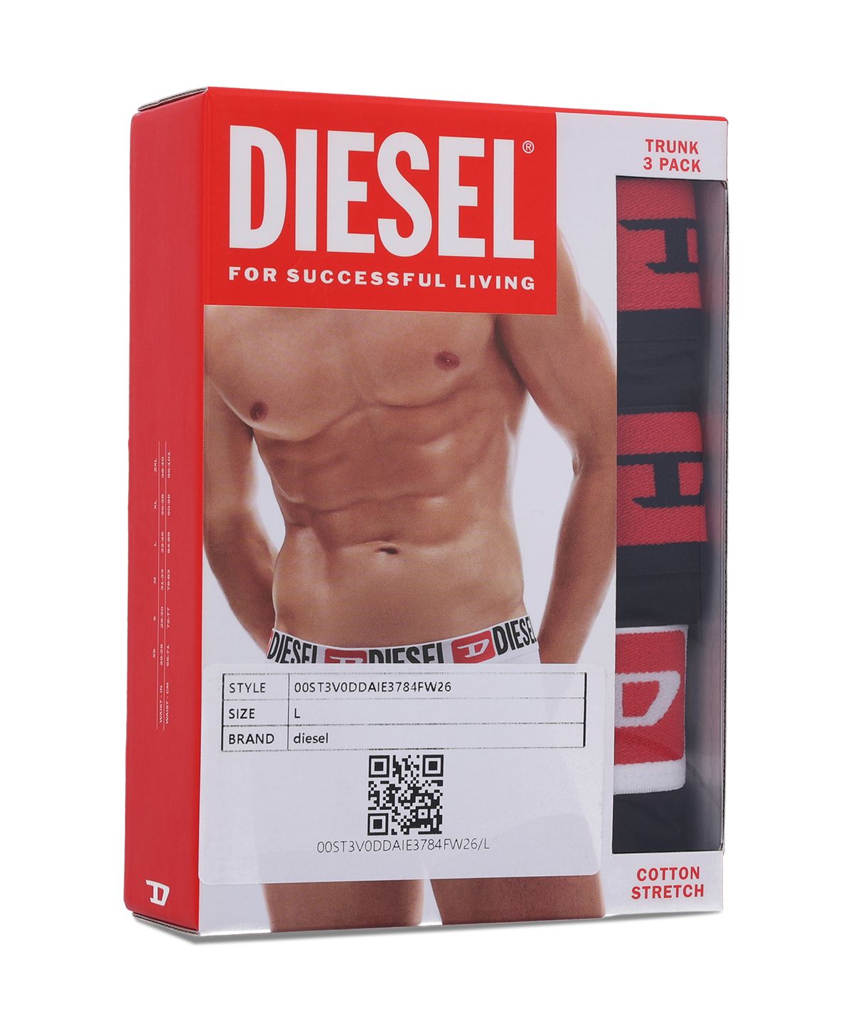 디젤(DIESEL) UMBX-다미엔 올오버 로고 3팩 드로즈 - 블랙 / 00ST3V0DDAIE3784