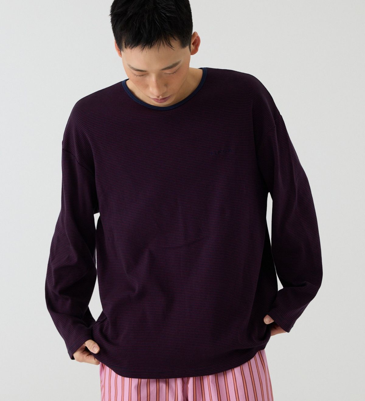 핀카(FINCA) RE&PK 트윈 홈웨어 파자마 셋업_버건디&핑크 2Sizes