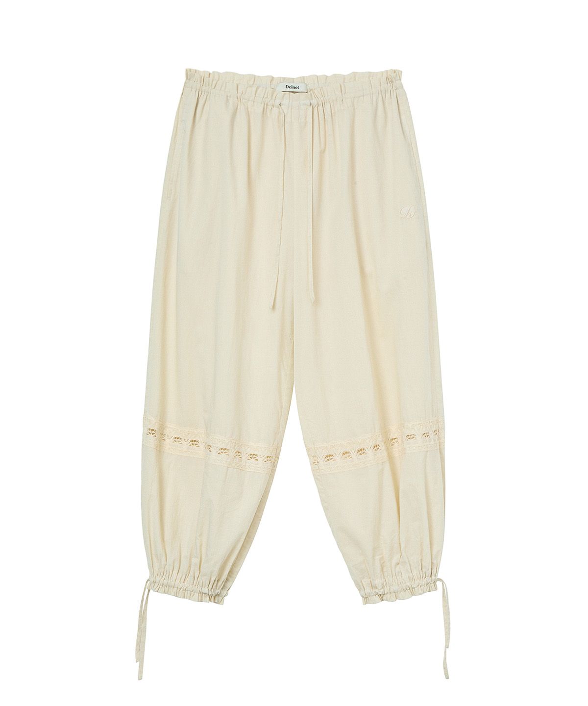 다이닛(DEINET) LACE DETAILED BALLOON PANTS IN OATMEAL