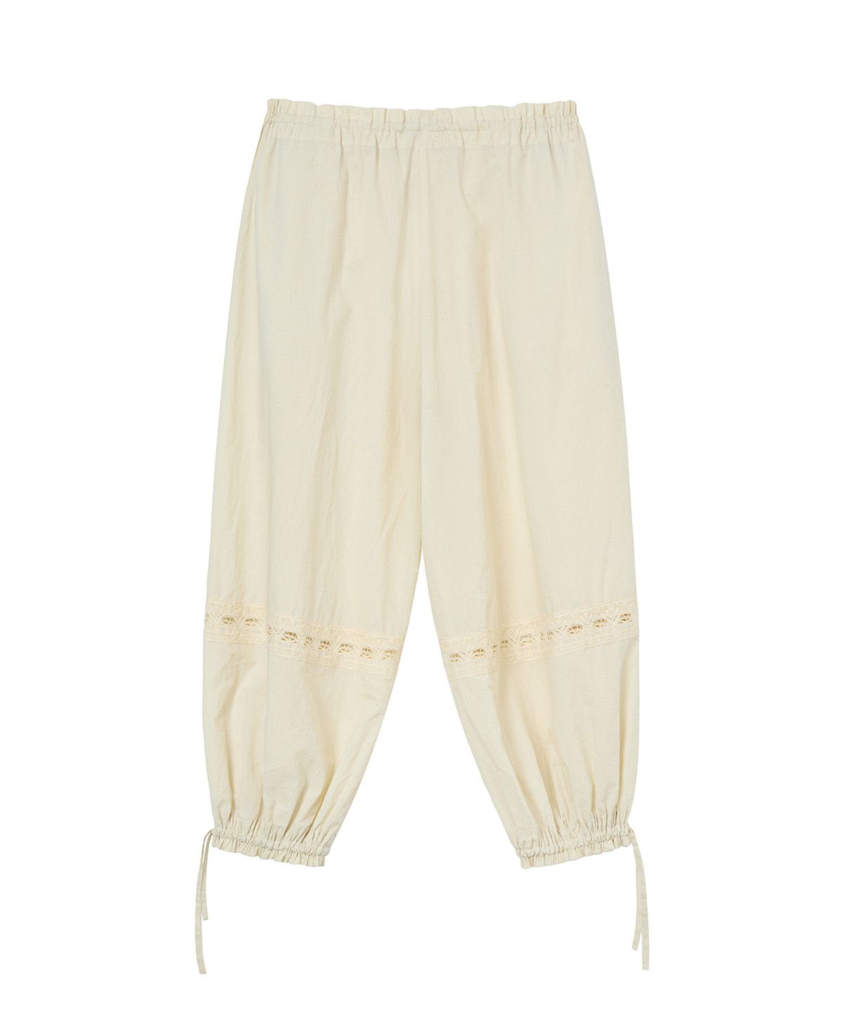 다이닛(DEINET) LACE DETAILED BALLOON PANTS IN OATMEAL