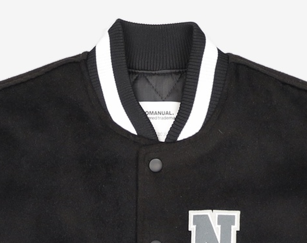 노매뉴얼(NOMANUAL) TAYLOR VARSITY JACKET - BLACK M