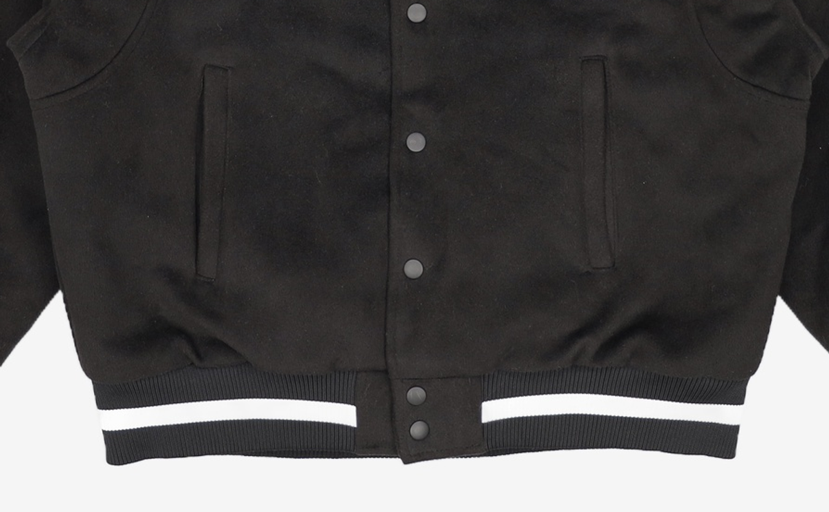 노매뉴얼(NOMANUAL) TAYLOR VARSITY JACKET - BLACK M