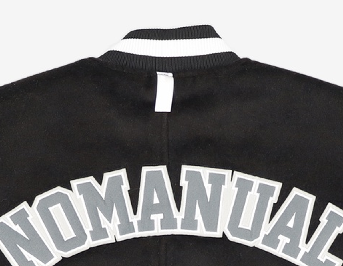 노매뉴얼(NOMANUAL) TAYLOR VARSITY JACKET - BLACK M