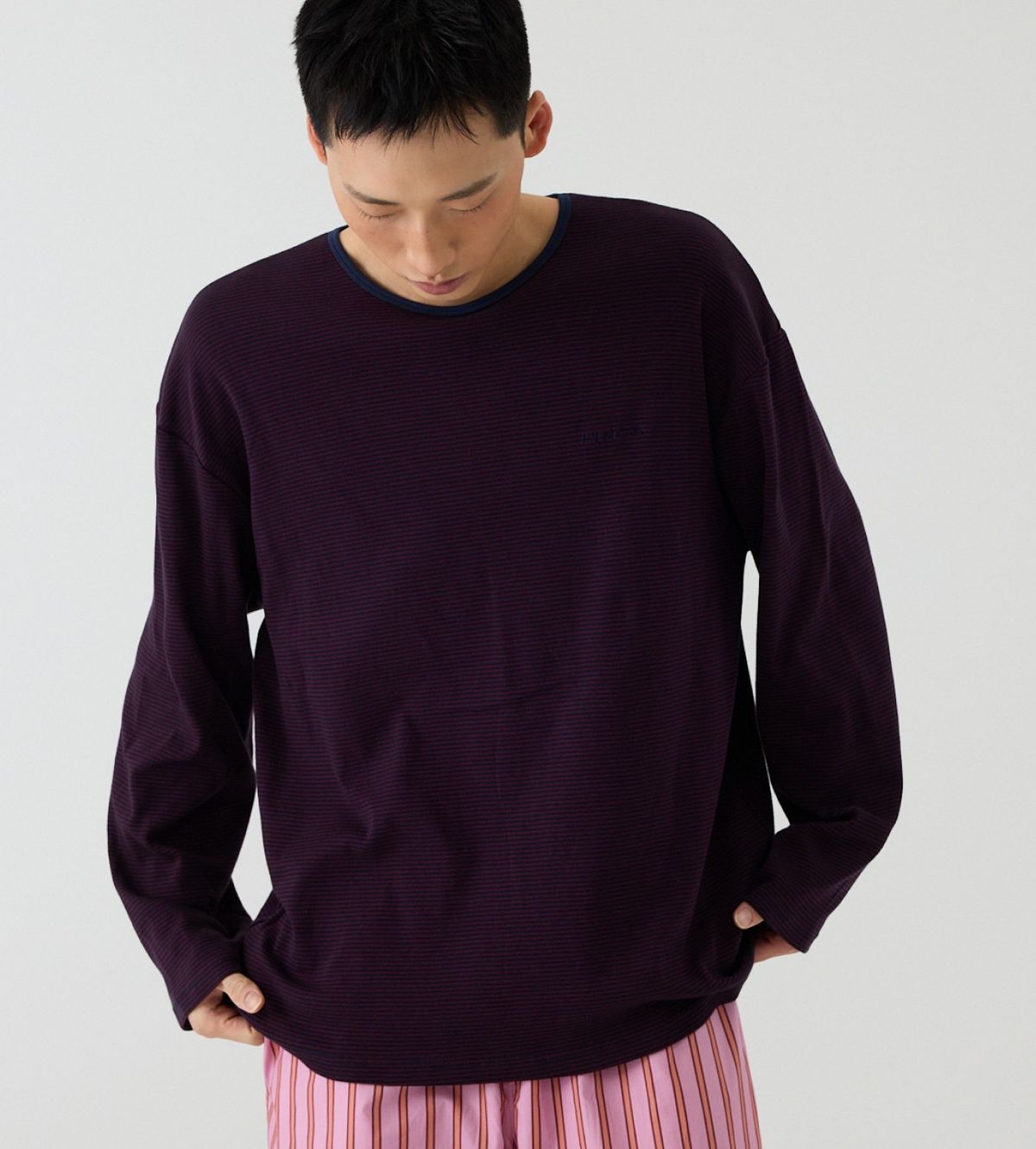핀카(FINCA) RE&PK 트윈 홈웨어 파자마 셋업_버건디&핑크 2Sizes