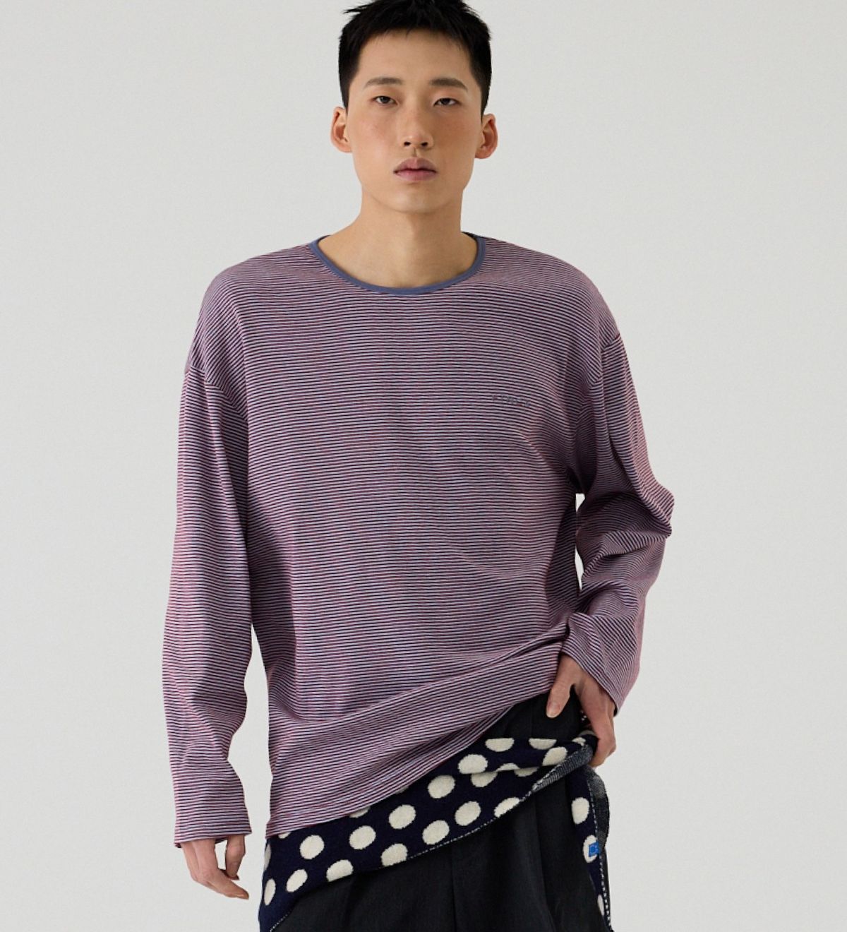 핀카(FINCA) RE 트윈 슬리브 티셔츠_와인 민트 스트라이프 2Sizes