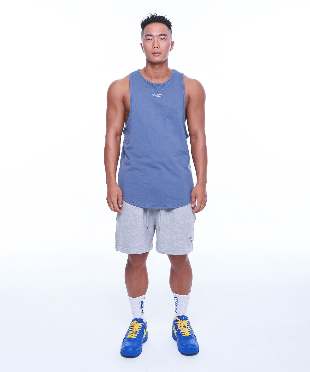 본투윈(BORN TO WIN) SILVER B LOGO NEW FIT SLEEVELESS [DEAD BLUE]