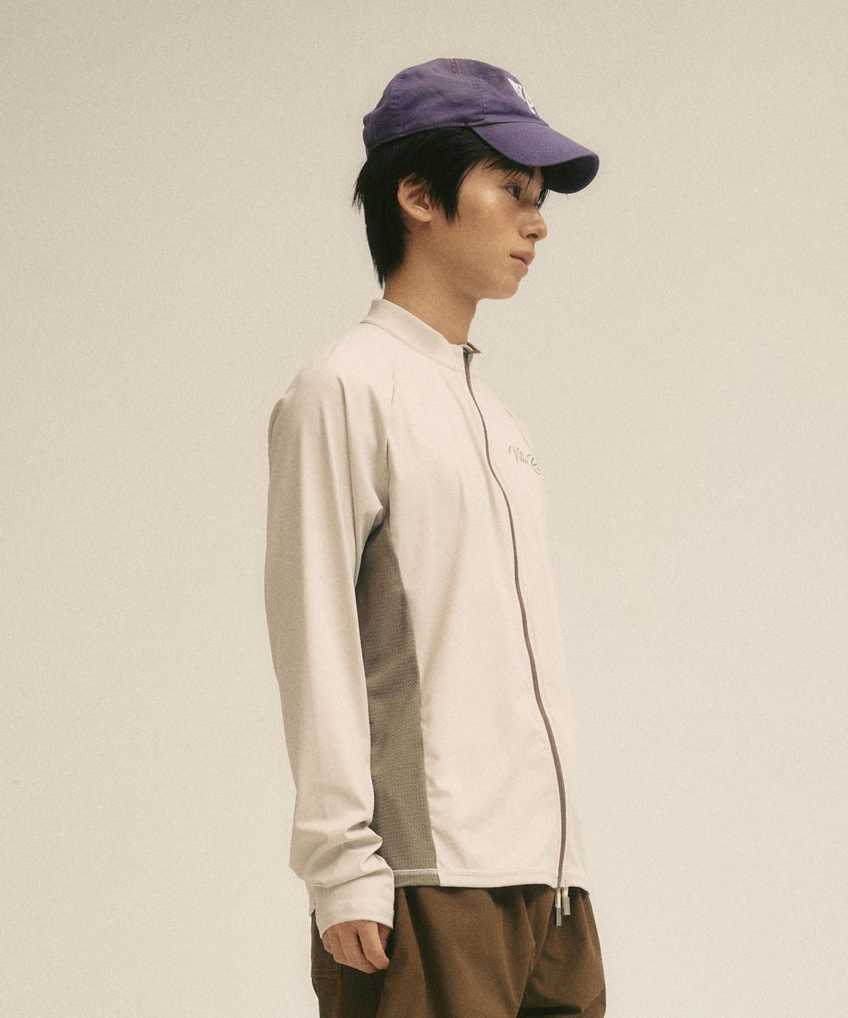 빌라레이(VILLA RAY) 릴렉스 핏 남성 집업 래쉬가드 - 베이지