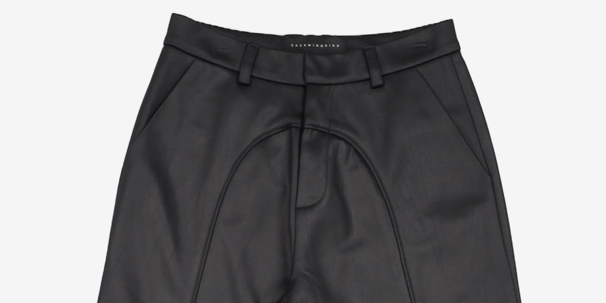 트리밍버드(TREEMINGBIRD) Suede Piping Classic Set-up Pants [ Charcoal ] 1