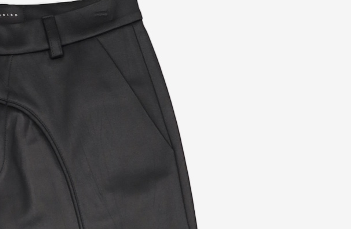 트리밍버드(TREEMINGBIRD) Suede Piping Classic Set-up Pants [ Charcoal ] 1