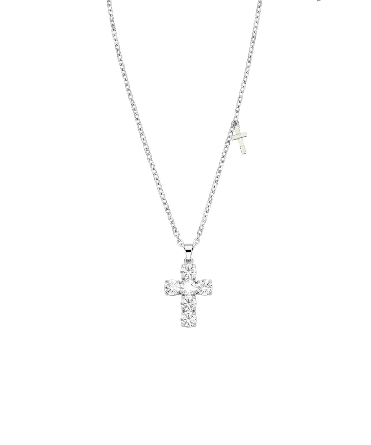 파시온(PASION) 크리스탈 크로스 슬라이드 목걸이_화이트 Crystal Cross Slide Necklace_White