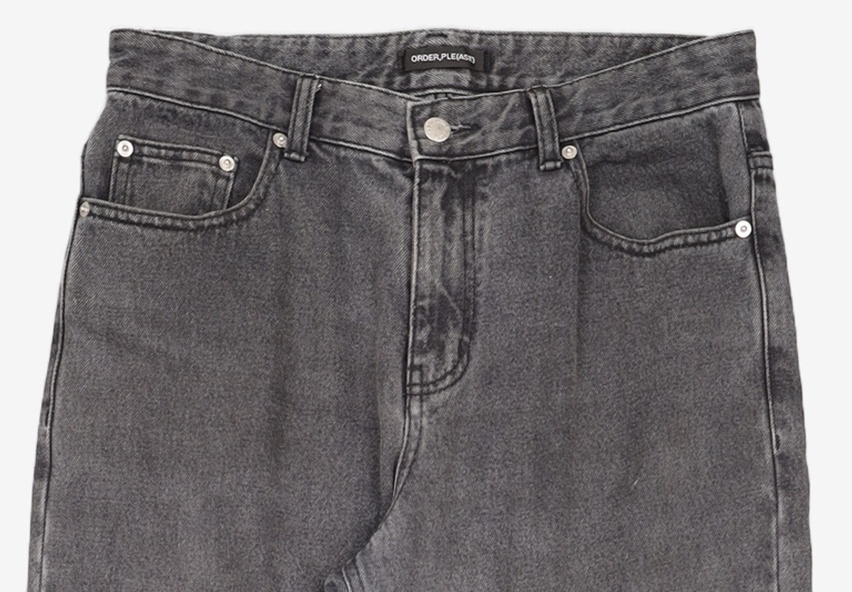 오더아카이브(ORDER ARCHIVE) Minimal wide jeans - 워시드 블랙진 30