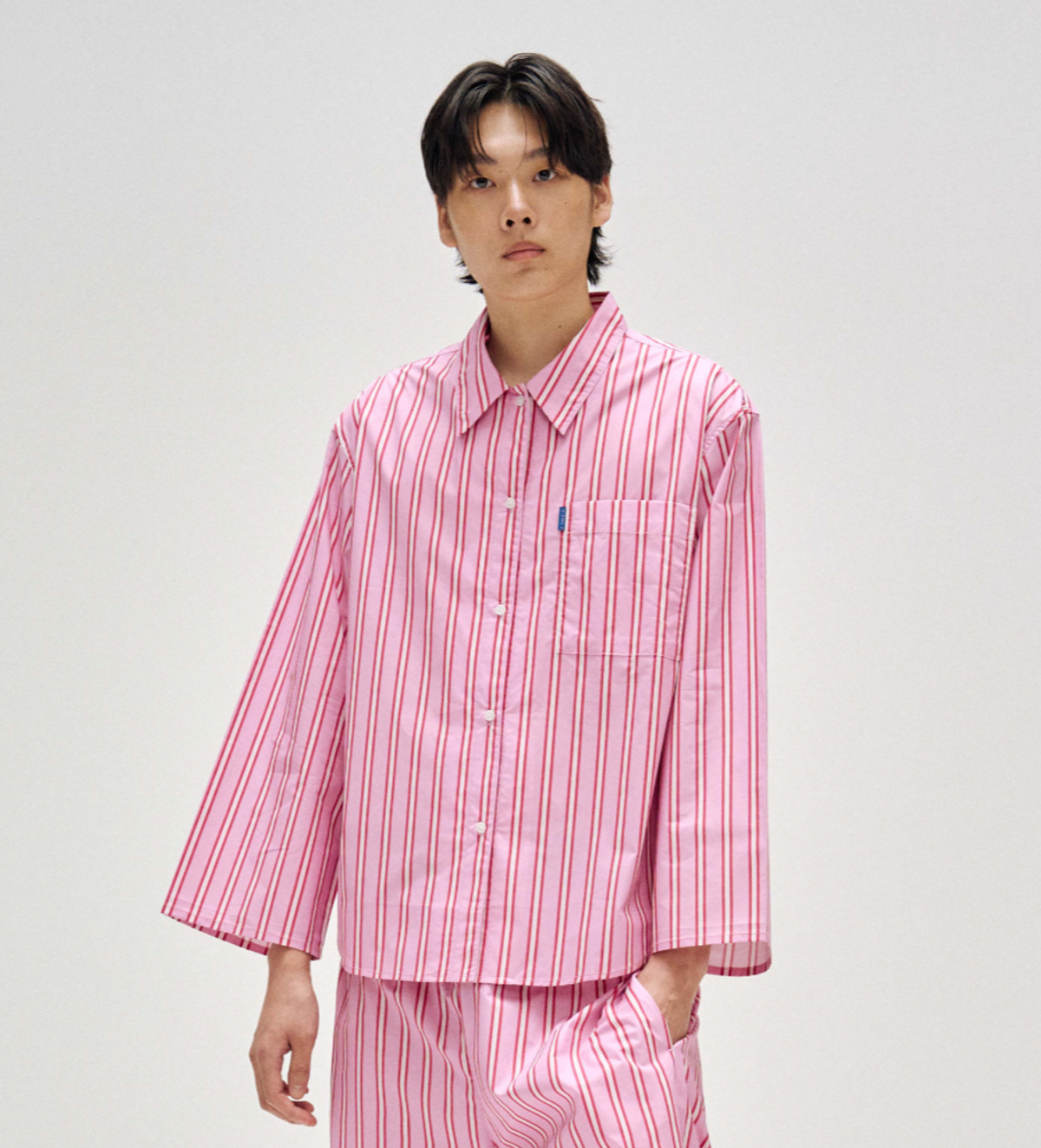 핀카(FINCA) PK105 클래식 셔츠_플럼 핑크 스트라이프 2SIZES