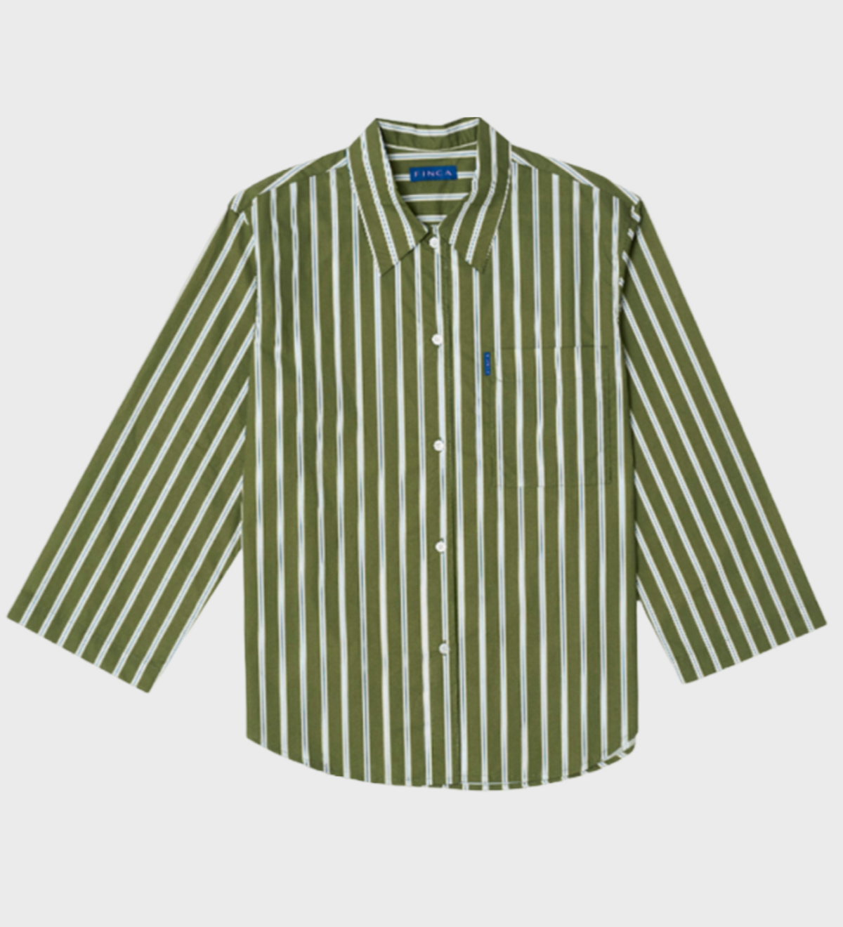 핀카(FINCA) GR103 클래식 셔츠_카키 레이어 스트라이프 2SIZES