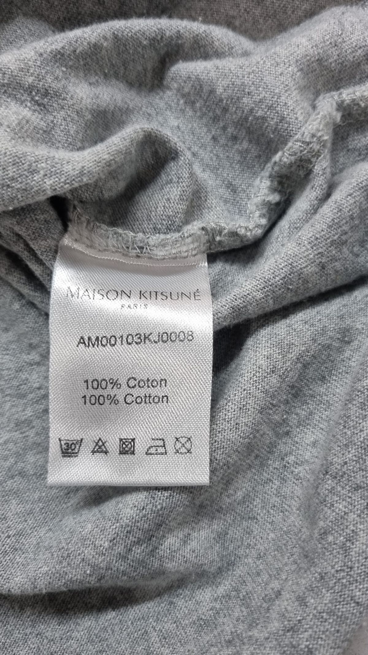 메종 키츠네(MAISON KITSUNE) 폭스헤드 반팔 티셔츠 AM00103KJ0008 H150 GREY L