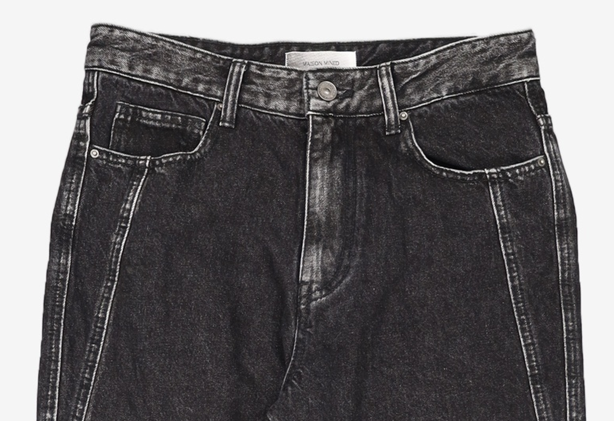 메종미네드(MAISON MINED) GREY POINTED WIDE DENIM 46