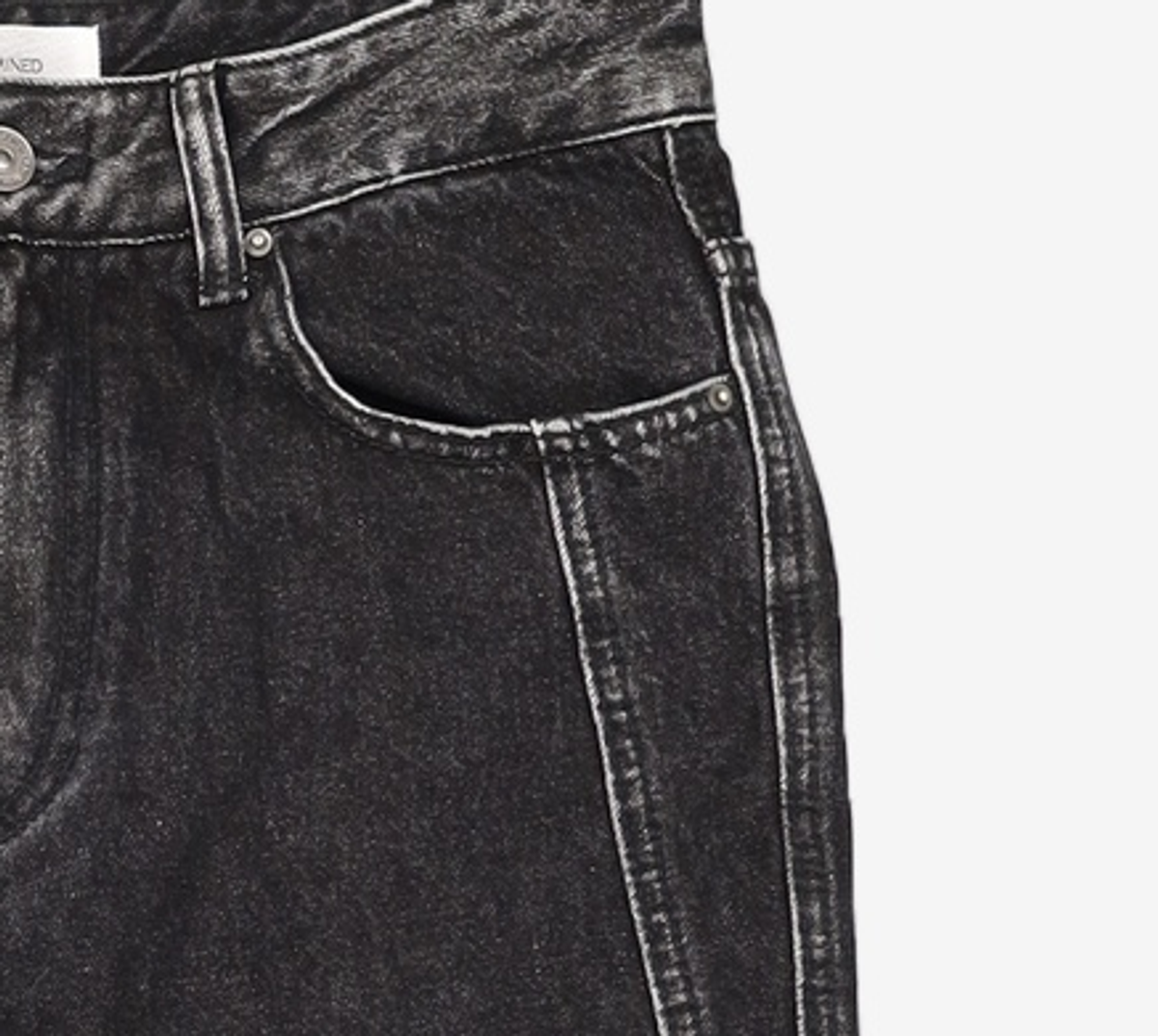 메종미네드(MAISON MINED) GREY POINTED WIDE DENIM 46