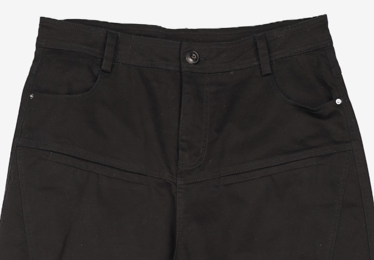 노이어(NOIRER) 커브드 드릴 팬츠 (블랙) 50