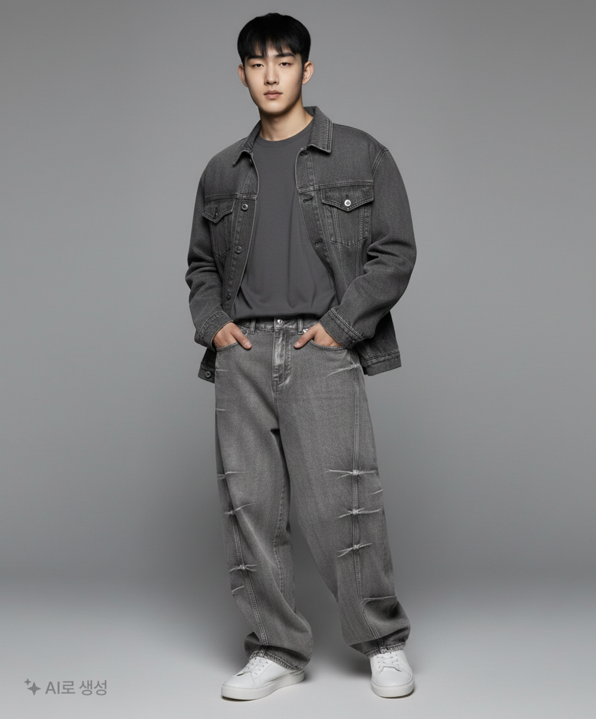 메종미네드(MAISON MINED) PINCH WIND DENIM PANTS GREY S
