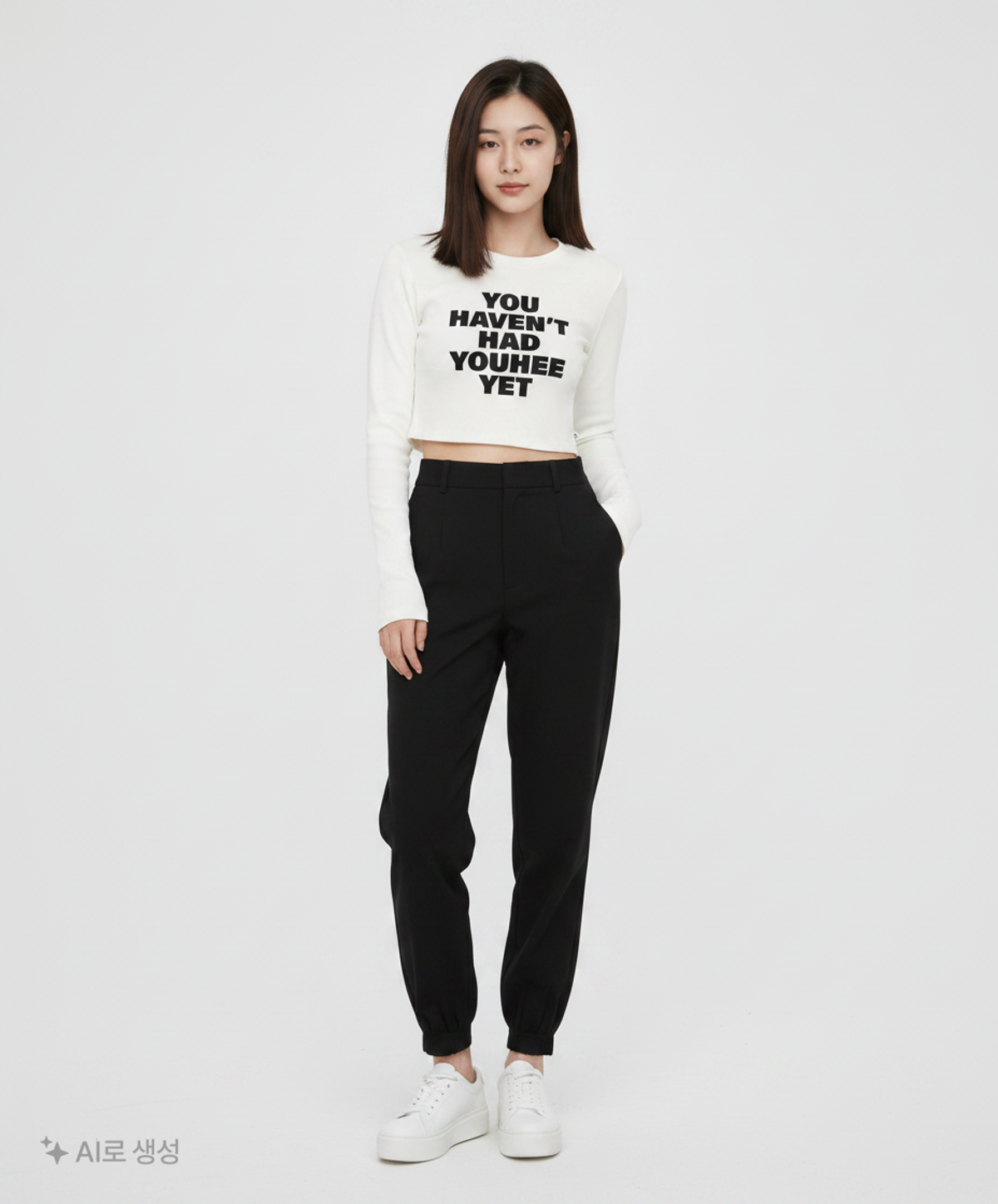 유희(YOUHEE) YOUHEE LETTERING LONG SLEEVE WHITE FREE