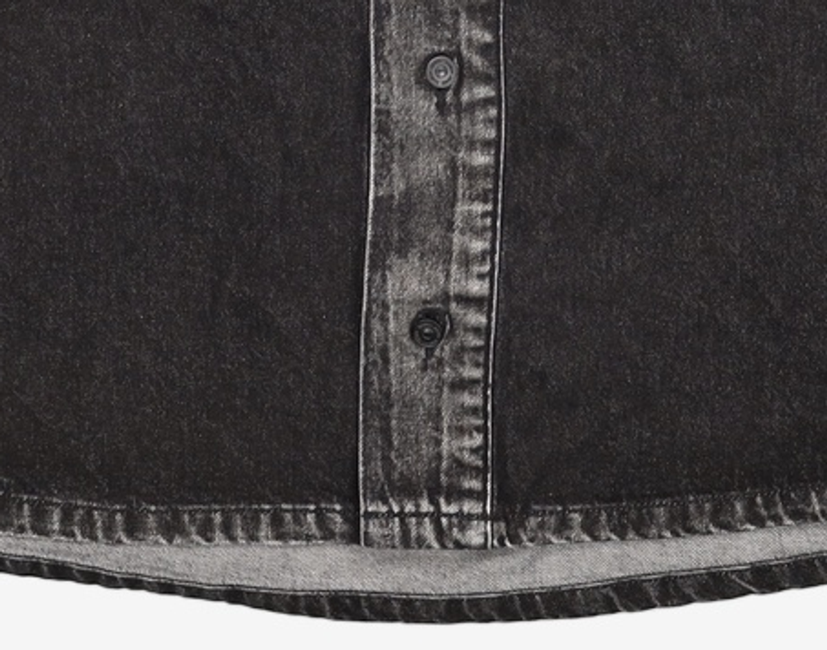 메종미네드(MAISON MINED) GREY POINTED DENIM SHIRTS S