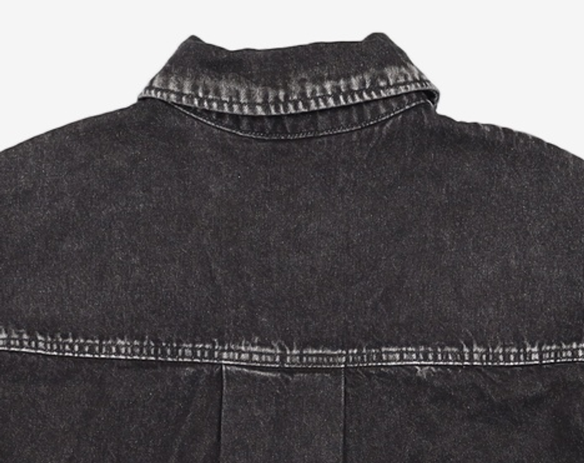 메종미네드(MAISON MINED) GREY POINTED DENIM SHIRTS S