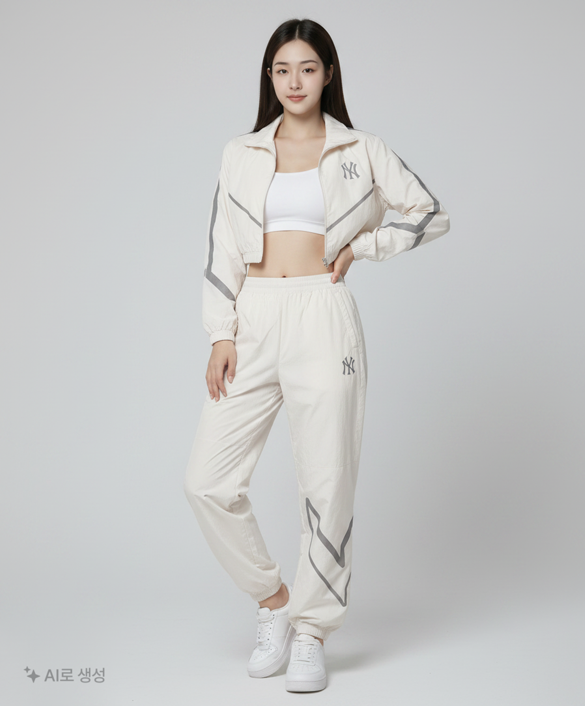 엠엘비(MLB) 메가 씸볼 프린트 나일론 조거팬츠 NY (Ivory) S