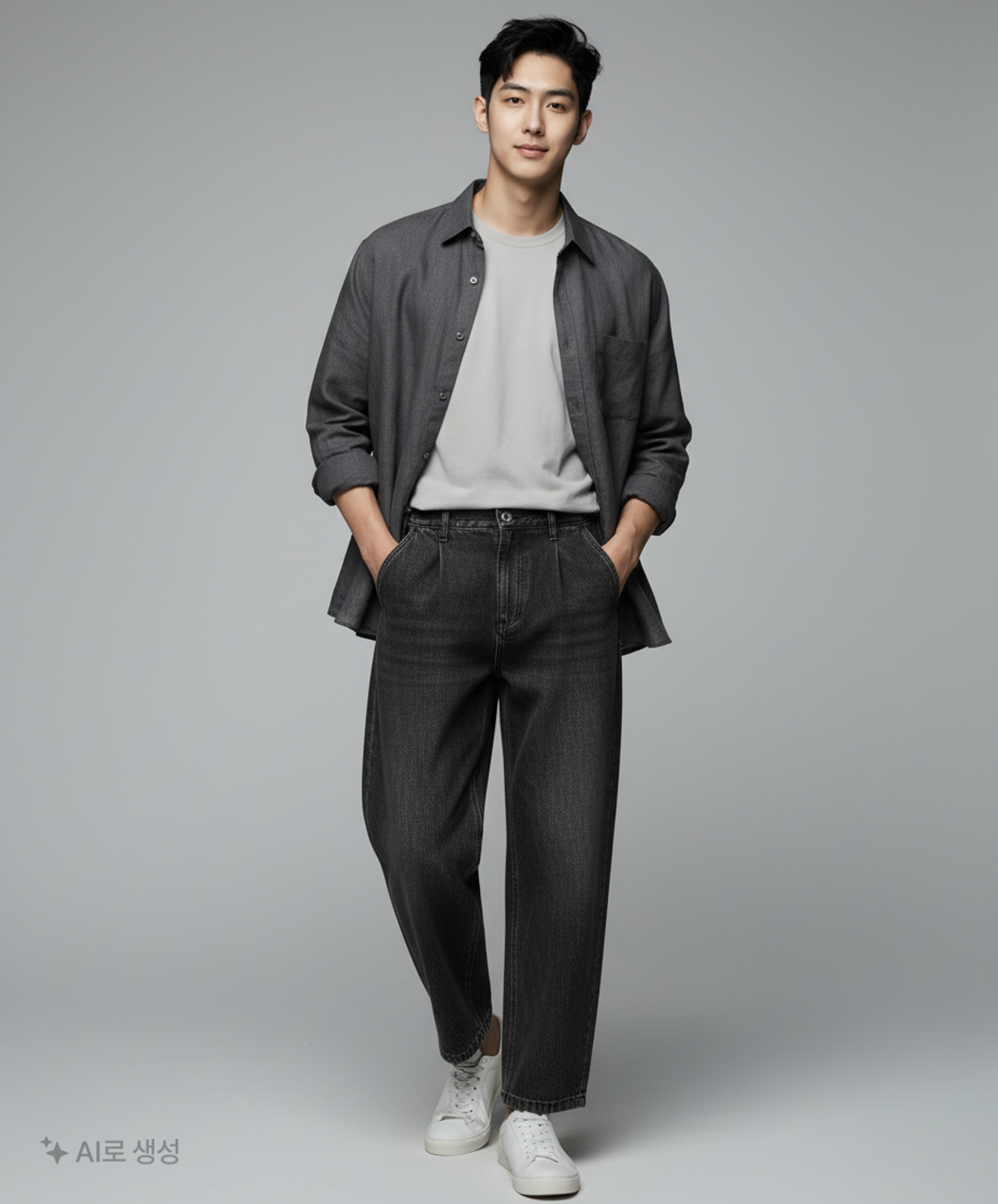 포트너스(FOTTNERS) Two Tuck Straight Black Jeans S