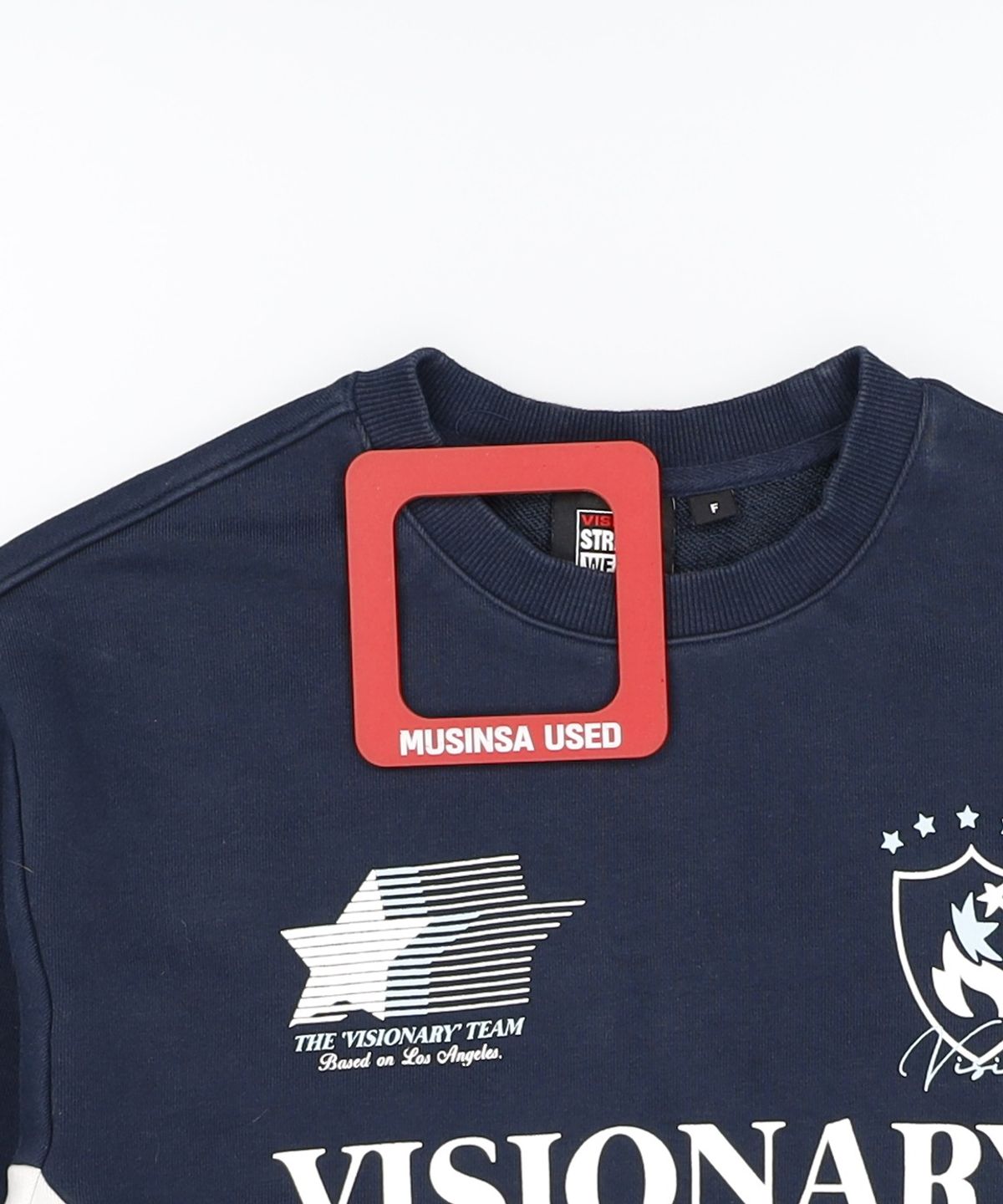 비전스트릿웨어(VISION STREETWEAR) VSW Crop Football Crewneck Navy FREE