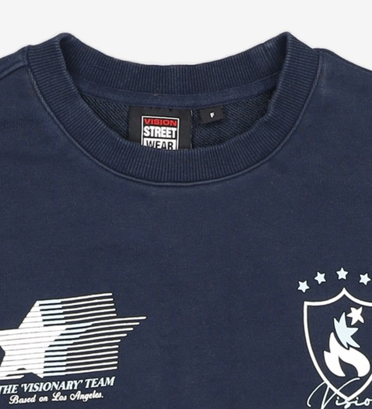 비전스트릿웨어(VISION STREETWEAR) VSW Crop Football Crewneck Navy FREE