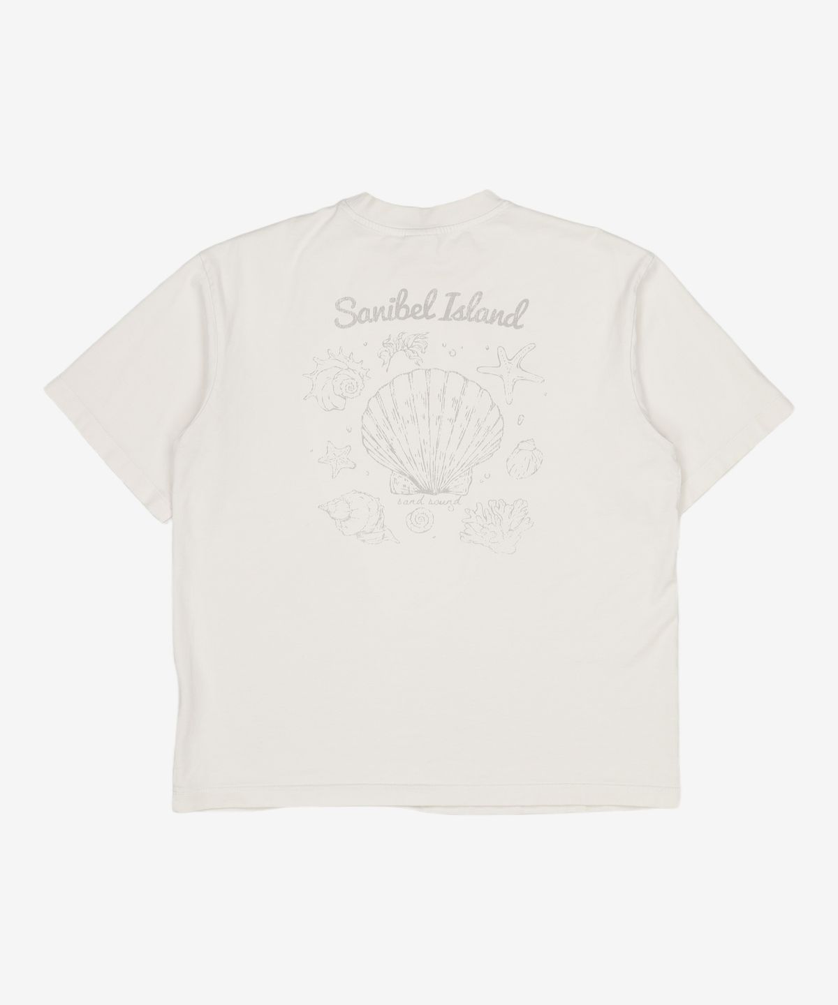 샌드 사운드(SAND SOUND) (UNISEX) 조개 그래픽 오버핏 반팔 티셔츠  화이트 S