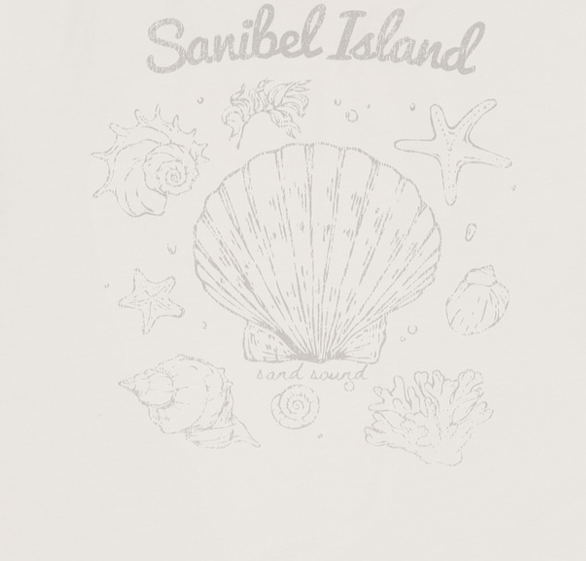 샌드 사운드(SAND SOUND) (UNISEX) 조개 그래픽 오버핏 반팔 티셔츠  화이트 S