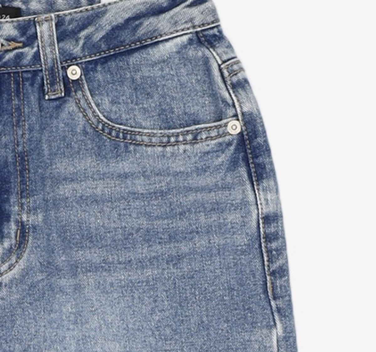 미쏘(MIXXO) 하이웨이스트 와이드핏 데님 MIWTJC417J S
