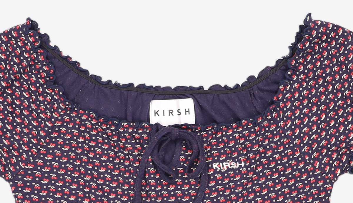 키르시(KIRSH) 체리 패턴 셔링 티 IH [네이비] 1