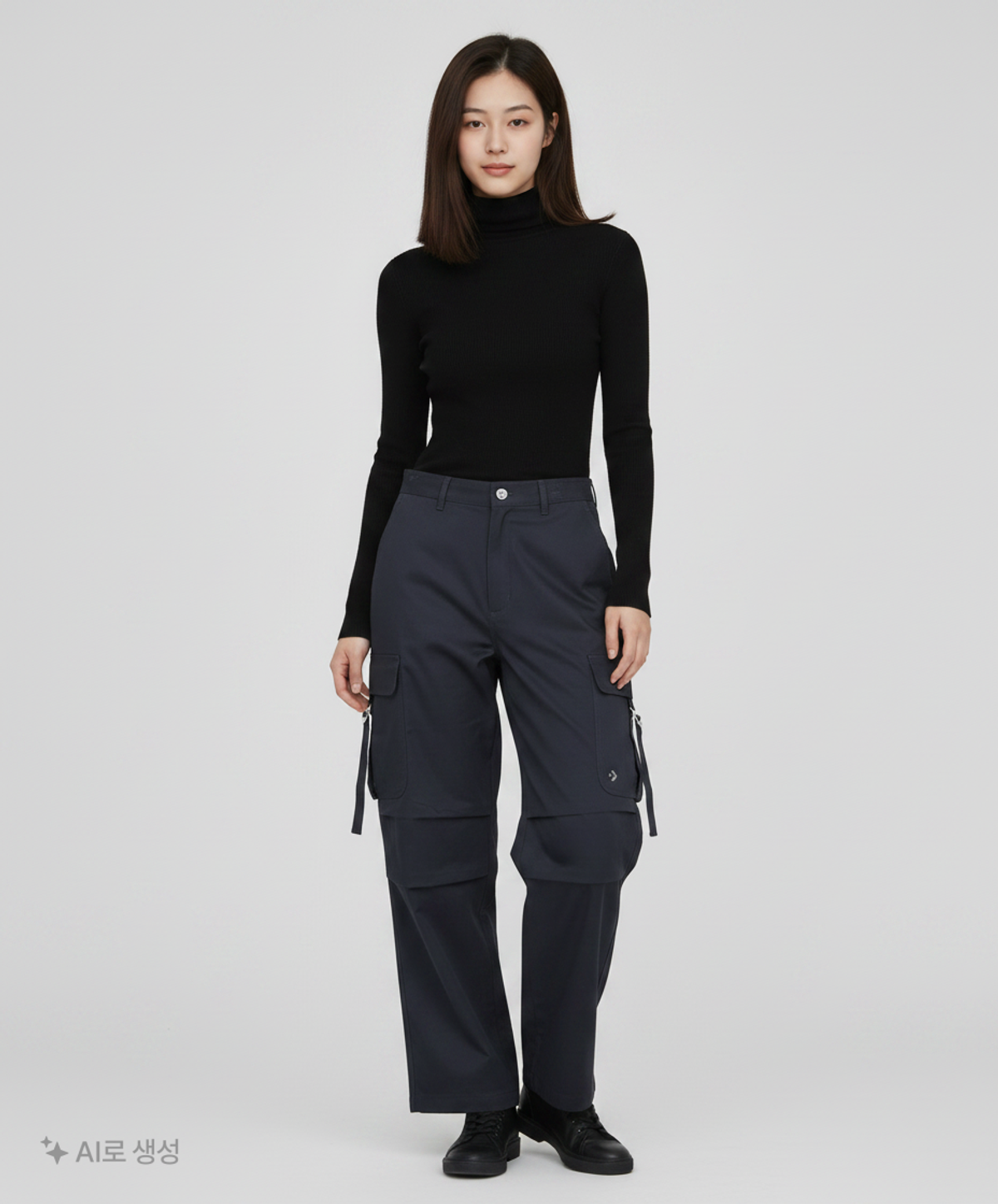 컨버스(CONVERSE) 워크웨어 카고 우븐 팬츠 블랙 WCJ139-023 80